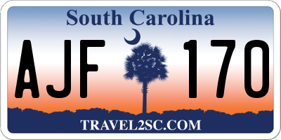 SC license plate AJF170