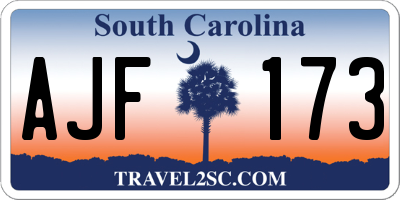 SC license plate AJF173