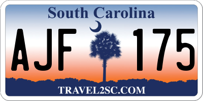 SC license plate AJF175