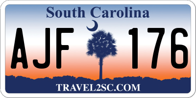 SC license plate AJF176