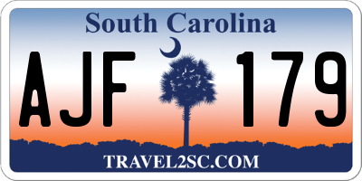 SC license plate AJF179