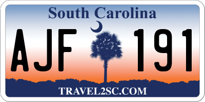 SC license plate AJF191