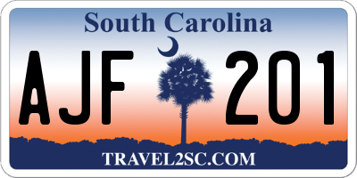SC license plate AJF201