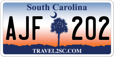 SC license plate AJF202