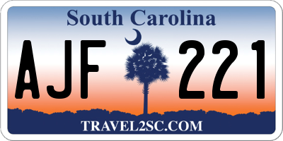 SC license plate AJF221