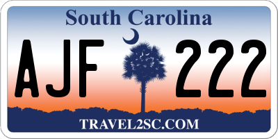 SC license plate AJF222