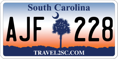 SC license plate AJF228