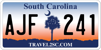 SC license plate AJF241