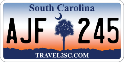 SC license plate AJF245