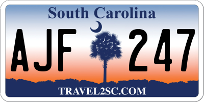 SC license plate AJF247