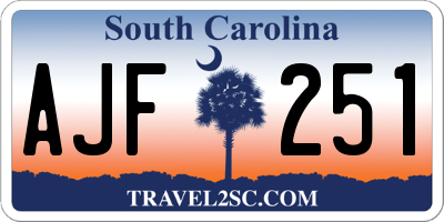 SC license plate AJF251