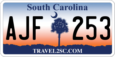 SC license plate AJF253