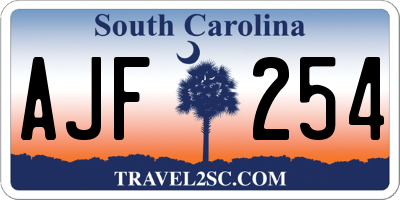 SC license plate AJF254