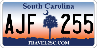 SC license plate AJF255