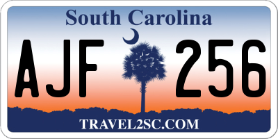 SC license plate AJF256