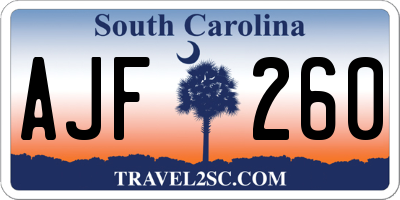 SC license plate AJF260