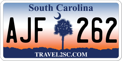 SC license plate AJF262