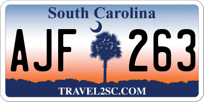 SC license plate AJF263