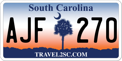 SC license plate AJF270