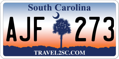 SC license plate AJF273
