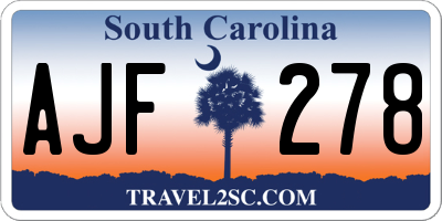 SC license plate AJF278