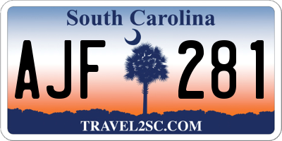 SC license plate AJF281