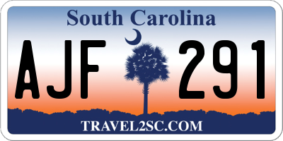 SC license plate AJF291