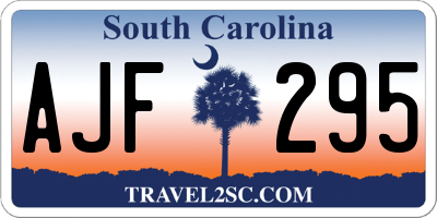 SC license plate AJF295