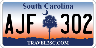 SC license plate AJF302