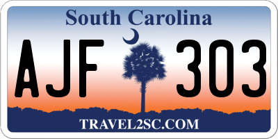 SC license plate AJF303