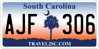 SC license plate AJF306