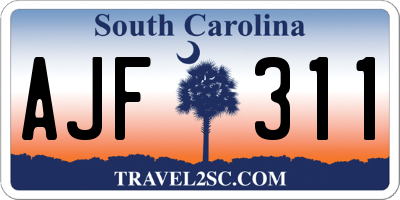 SC license plate AJF311