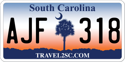 SC license plate AJF318
