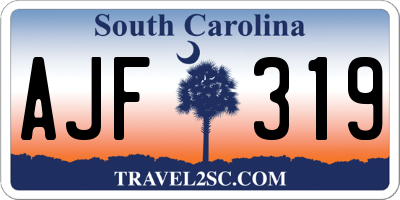 SC license plate AJF319