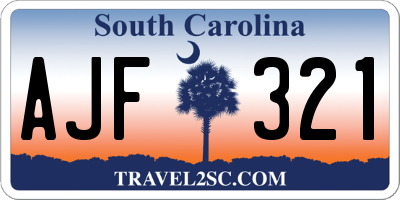 SC license plate AJF321