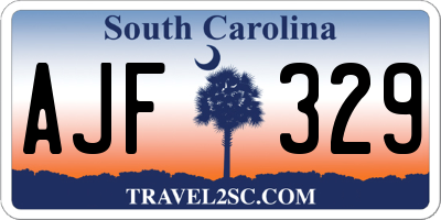 SC license plate AJF329