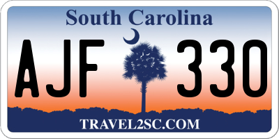 SC license plate AJF330