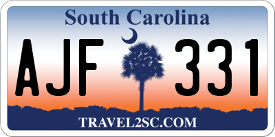 SC license plate AJF331