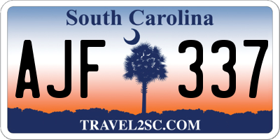 SC license plate AJF337