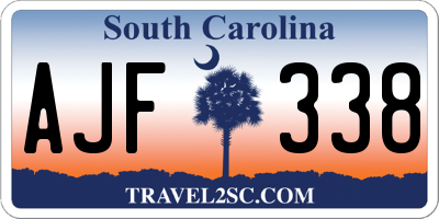 SC license plate AJF338