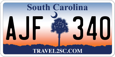 SC license plate AJF340