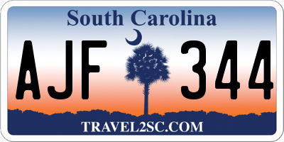 SC license plate AJF344