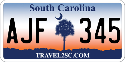 SC license plate AJF345