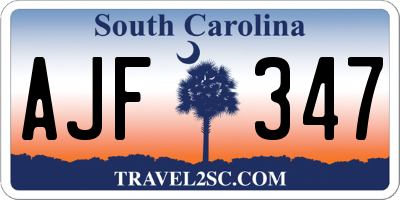 SC license plate AJF347
