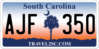 SC license plate AJF350