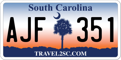 SC license plate AJF351