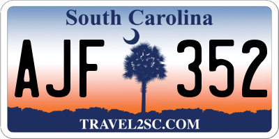 SC license plate AJF352