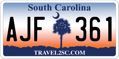 SC license plate AJF361