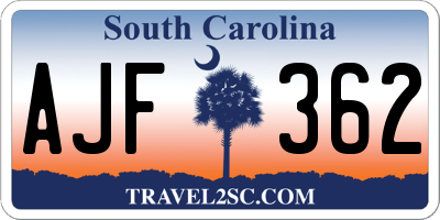 SC license plate AJF362