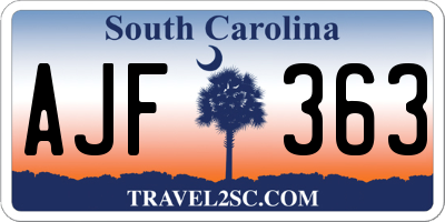 SC license plate AJF363